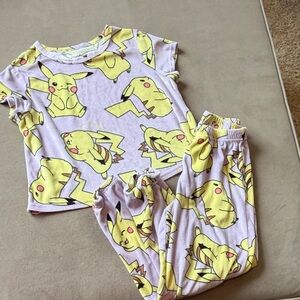Pikachu Kids Pajamas - Yellow and Purple